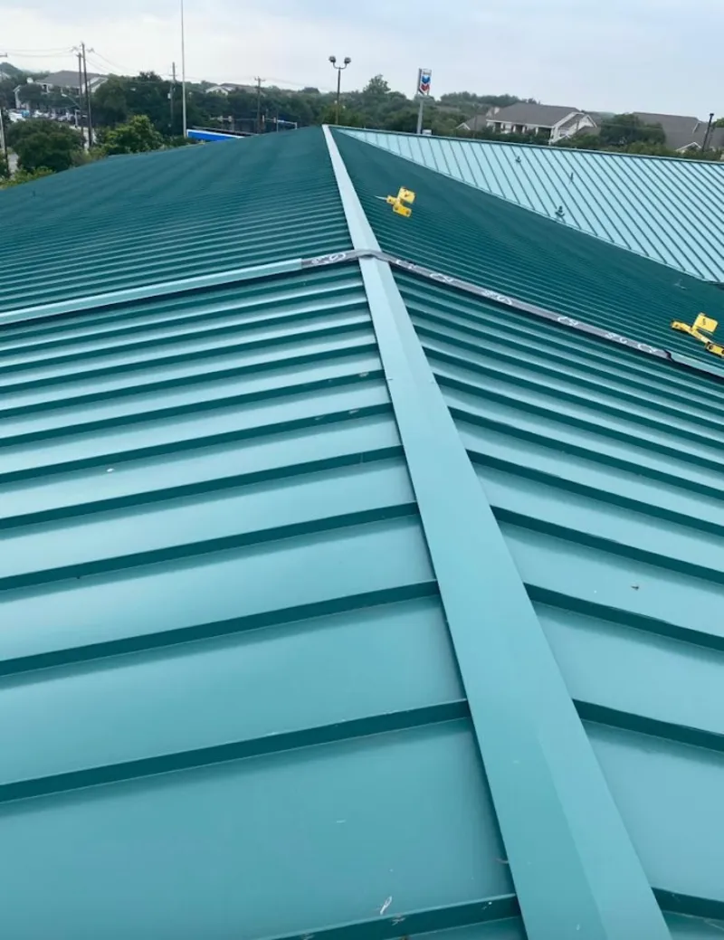 Green commercial metal roof ridge and valley for Metal Roof Repair in Oneida